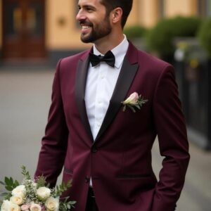Royal Maroon Velvet Wedding Suit