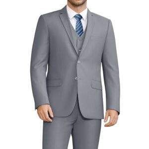 LUPURTY Suits for Men, 3 Piece Men's Suit Slim Fit, Solid Jacket Vest Pants with Tie,Men Suits Tuxedo Set,Suit Men